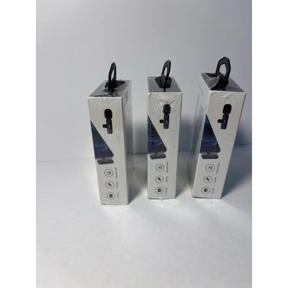Lot of 3 Wireless Lavalier Microphones Mixed Type-C iPhone 1-to-1 1-to-2